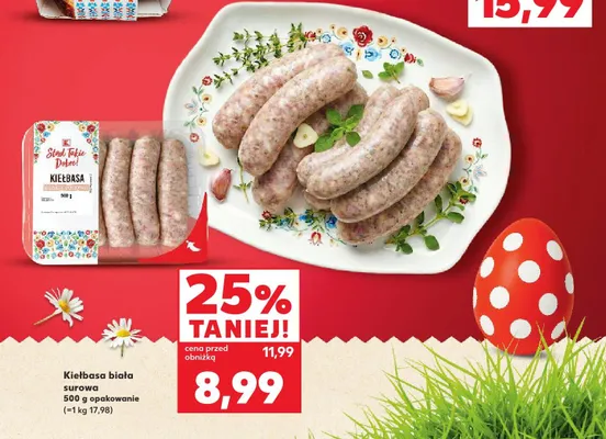 Kiełbasa biała surowa promocja w Kaufland