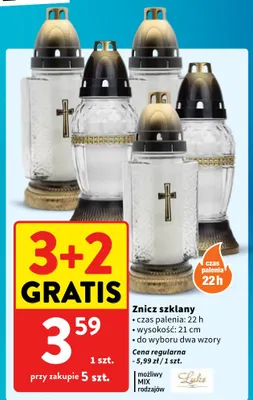 Znicz szklany Luks promocja w Intermarche