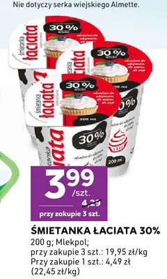 Śmietanka Łaciata 30% promocja w Stokrotka