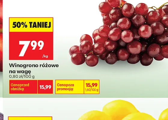 Winogrono różowe promocja w Biedronka