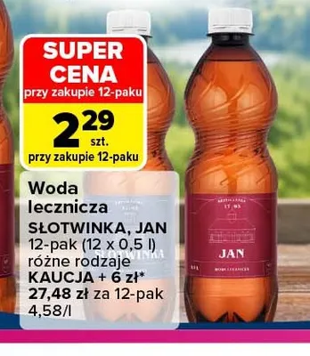 Woda niegazowana lecznicza Jan 12-pak promocja w Carrefour Market