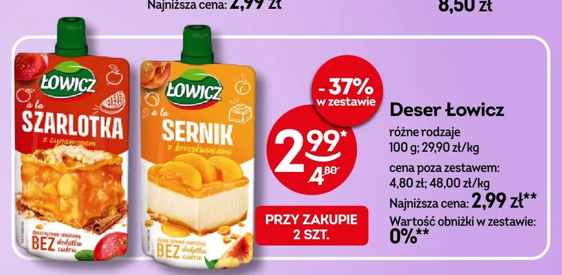 Deser Łowicz à la szarlotka z cynamonem promocja w Żabka
