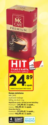 Kawa mielona MK Café Crema promocja w Intermarche