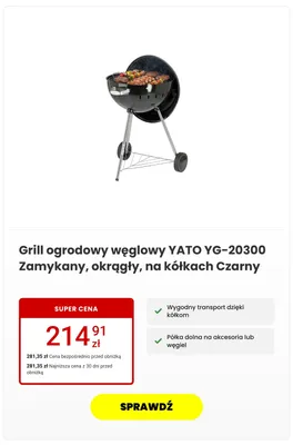 Grill ogrodowy węglowy YATO promocja w Media Expert
