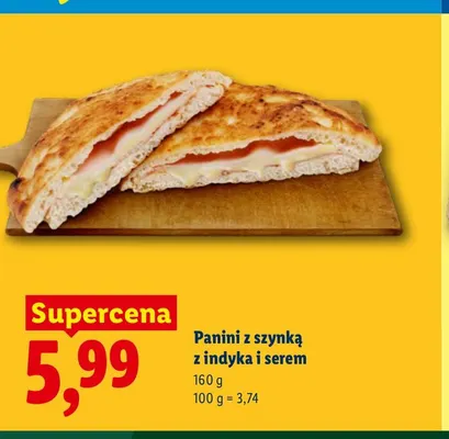 Panini z szynką z indyka i serem promocja w Lidl