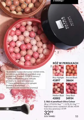 Róż w perełkach Avon Ultra Colour Deep Blush promocja w AVON