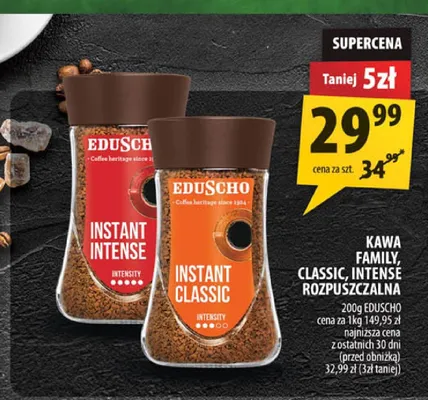 Kawa rozpuszczalna Eduscho Intense promocja w Arhelan