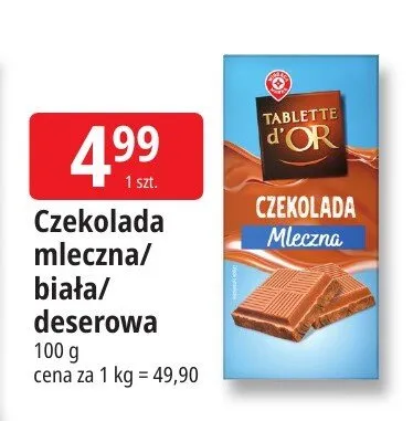 Czekolada mleczna Tablette d'Or promocja w Leclerc