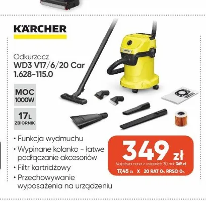 Odkurzacz Kärcher WD3 V17/6/20 Car promocja w Max Elektro