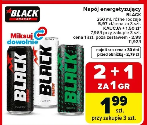 Napój energetyzujący różne rodzaje promocja w Carrefour