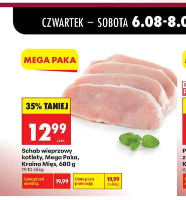 Schab wieprzowy kotlety Mega Paka Kraina Mięs promocja w Biedronka