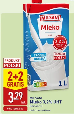 Mleko 3,2% UHT promocja w Aldi