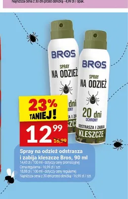 Spray na odzież odstrasza i zabija kleszcze Bros promocja w Twój Market