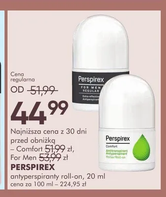 Antyperspirant roll-on Perspirex Comfort promocja w Super-Pharm