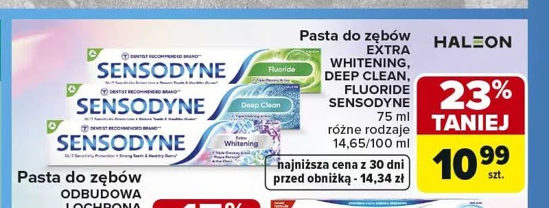 Pasta do zębów Sensodyne Deep Clean promocja w Carrefour