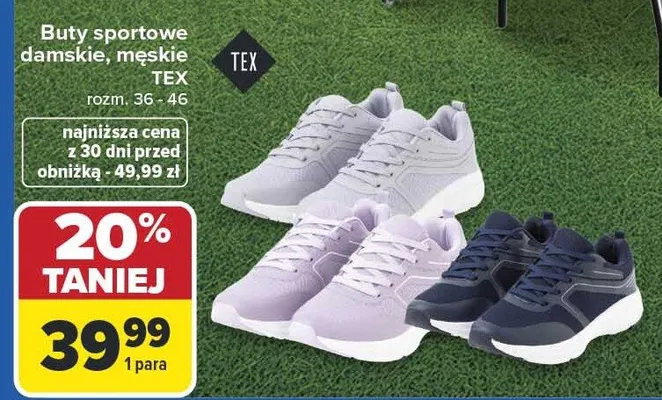 Buty sportowe damskie TEX promocja w Carrefour