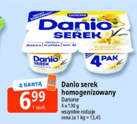 Serek homogenizowany Danio Danone 4-pak promocja w Leclerc