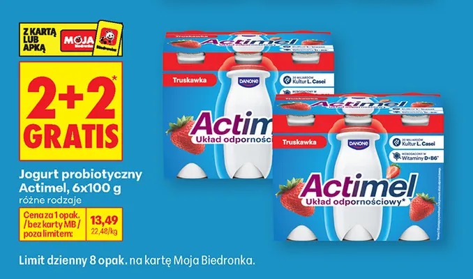 Jogurt probiotyczny Danone actimel promocja w Biedronka