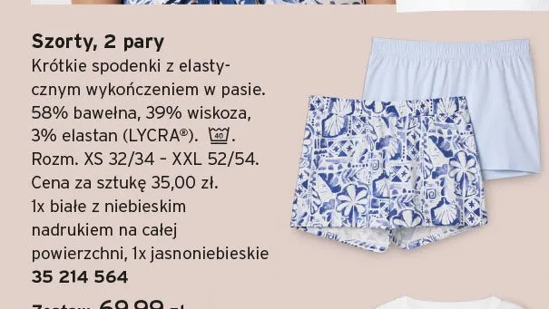 Szorty 2-pak promocja w Tchibo