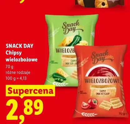 Chipsy wielozbożowe Snack Day ketchup promocja w Lidl