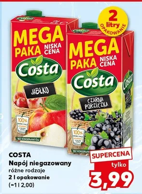 Napój niegazowany Costa czarna porzeczka Mega Paka promocja w Kaufland