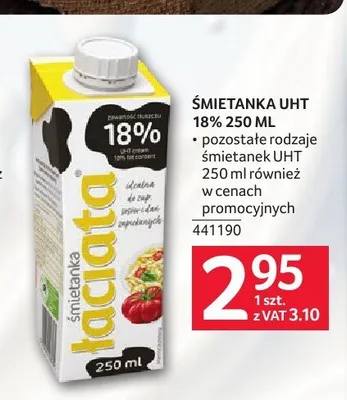 Śmietanka UHT 18% Łaciate promocja w Selgros