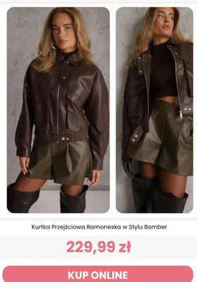 Kurtka przejściowa ramoneska w stylu bomber Renee promocja w Renee