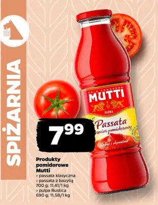 Pulpa pomidorowa Rustica Mutti promocja w Netto