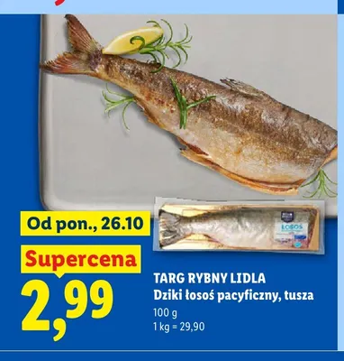 Dziki łosoś pacyficzny tusza Targ Rybny Lidla promocja w Lidl