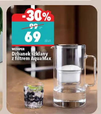 Dzbanek szklany z filtrem WESSPER AquaMax promocja w Biedronka