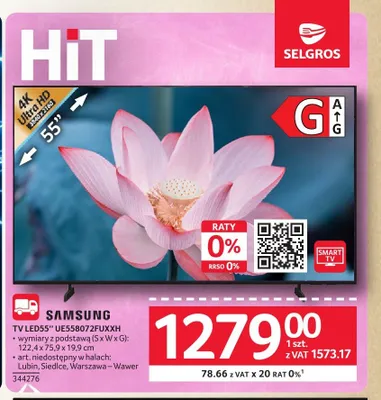Telewizor Samsung UE558072FUXXH promocja w Selgros