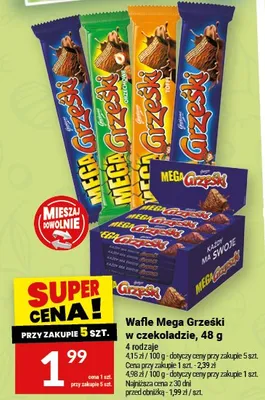 Wafle Mega Grzeski w czekoladzie promocja w Twój Market