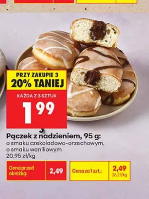 Pączek z nadzieniem o smaku czekoladowo-orzechowym promocja w Biedronka