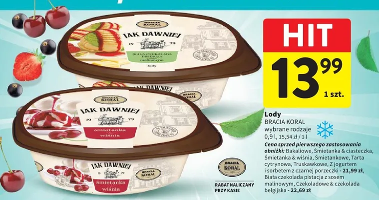 Lody BRACIA KORAL promocja w Intermarche