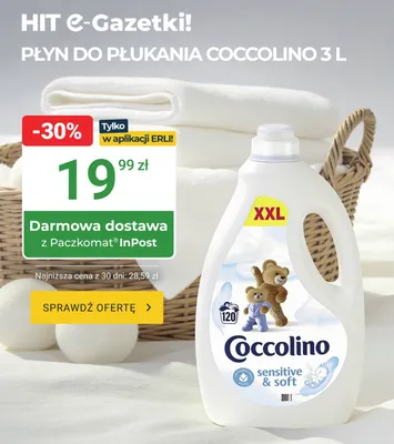 Płyn do płukania Lenor sensitive promocja w ERLI