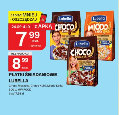 Płatki śniadaniowe Lubella Miodo Kółka promocja w Chorten