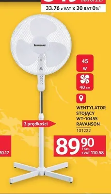 Wentylator stojący Ravanson WT-1045S promocja w Selgros