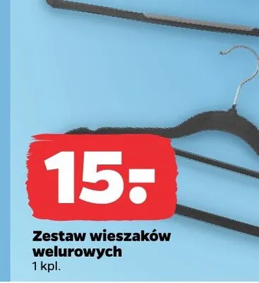 Zestaw wieszaków welurowych promocja w Netto