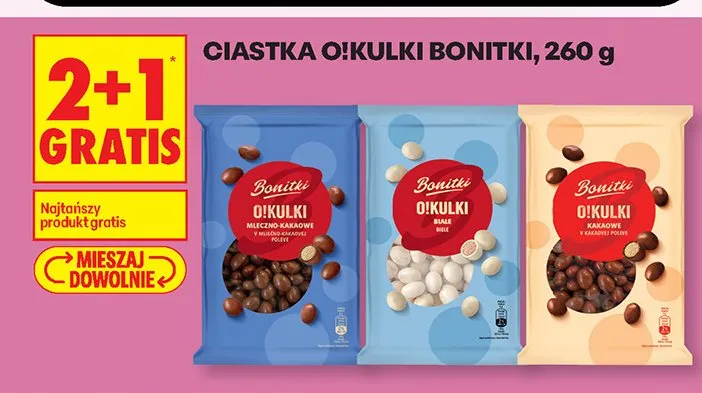 Ciastka O!kulki 260 g 2+1 GRATIS promocja w Biedronka