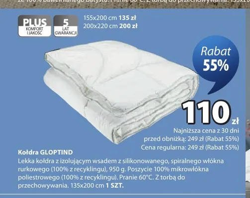 Kołdra Gloptind 200x220 cm promocja w Jysk