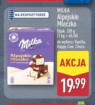 Alpejskie Mleczko Happy Cow Milka promocja w Aldi