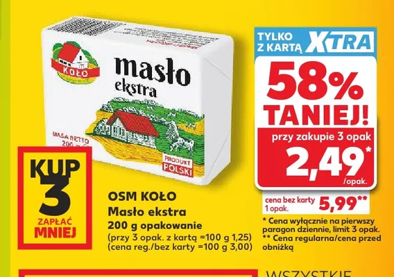 Masło ekstra OSM Koło promocja w Kaufland
