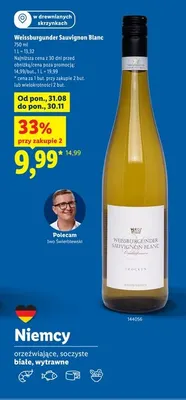 Wino białe Weissburgunder Sauvignon Blanc promocja w Lidl