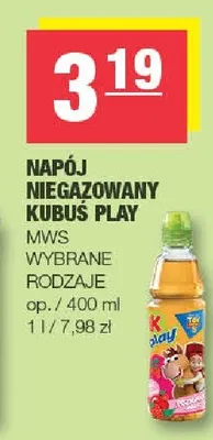 Napój niegazowany Kubuś Play promocja w SPAR