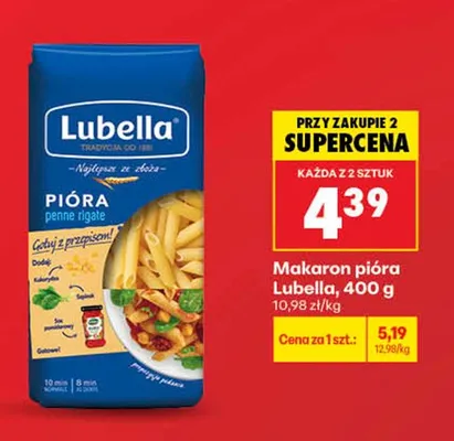 Makaron pióra Lubella promocja w Biedronka
