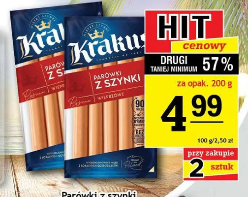Parówki z szynki Krakus promocja w Gram Market