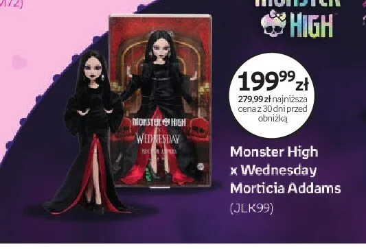 Lalka Monster High x Wednesday Morticia Addams promocja w Dzień Dziecka