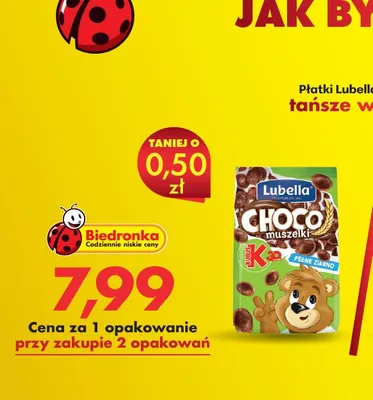 Płatki Lubella choco muszelki promocja w Biedronka