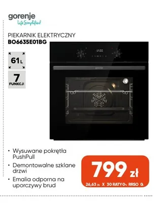 Piekarnik elektryczny BO6635E01BG Gorenje promocja w Max Elektro