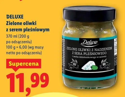 Zielone oliwki z serem pleśniowym promocja w Lidl